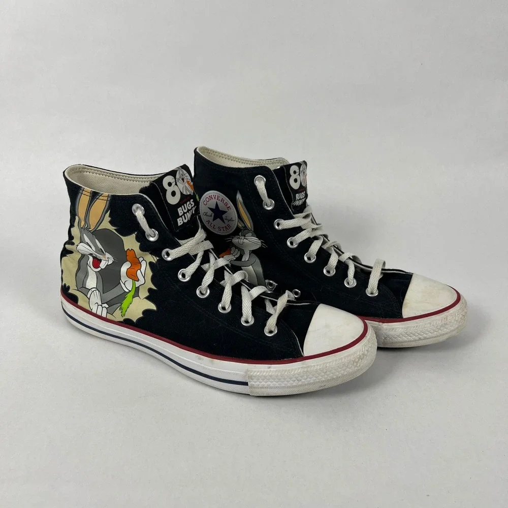 Converse Chuck Taylor High Tops Mens 10.5 Black 80th Anniversary Bugs Bunny